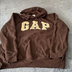 GAP dark brown hoodie with logo- Medium.